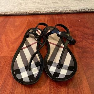 Burberry Nova Check T-Strap Sandals
